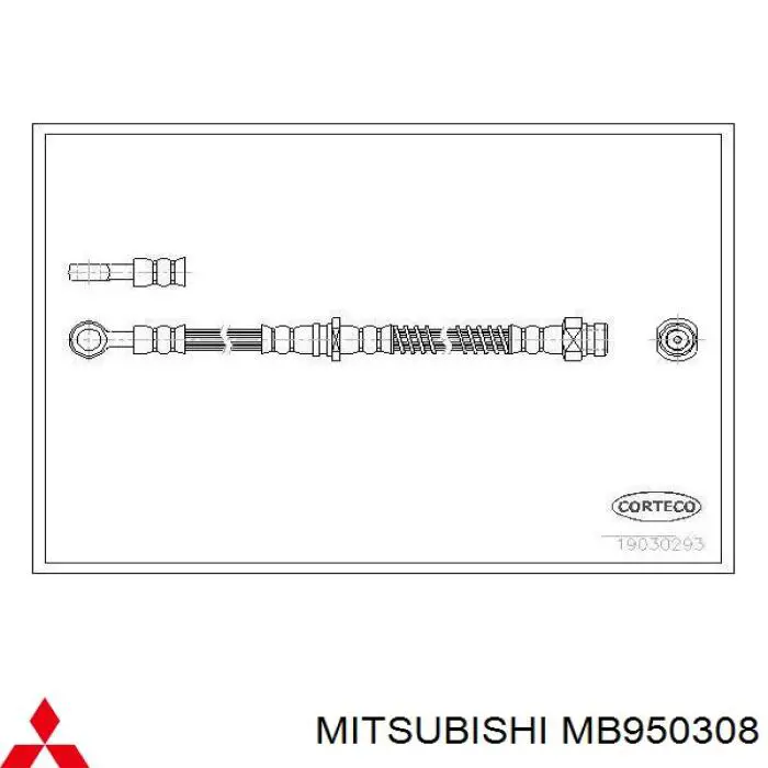 Купить MB950308 Mitsubishi Шланг тормозной передний