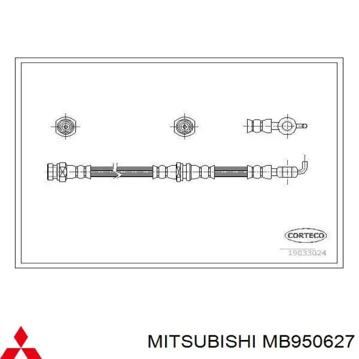 MB950627 Mitsubishi шланг тормозной задний