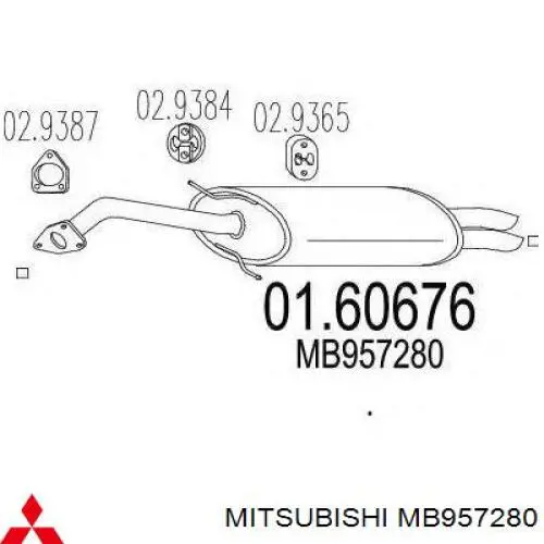 MB957280 Mitsubishi Выхлопная труба