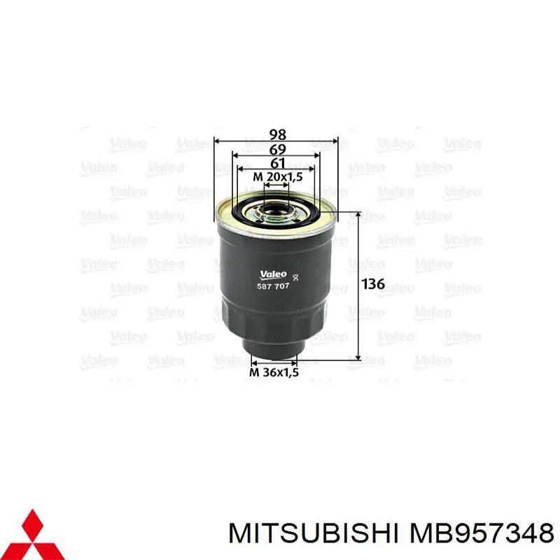 Топливный фильтр MB957348 Mitsubishi