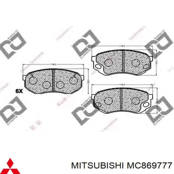 MC869777 Mitsubishi колодки тормозные передние дисковые