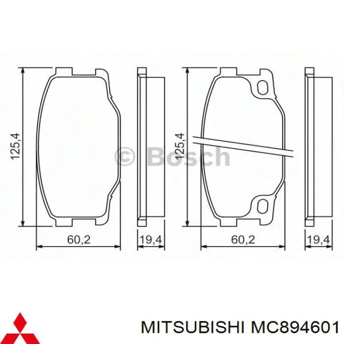 Колодки Mitsubishi MC894601 цена, от 42.25 USD