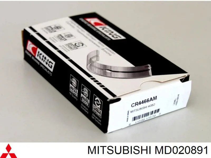 Шатунные вкладыши коленчатого вала Mitsubishi MD020891 цена, от 11.40 USD