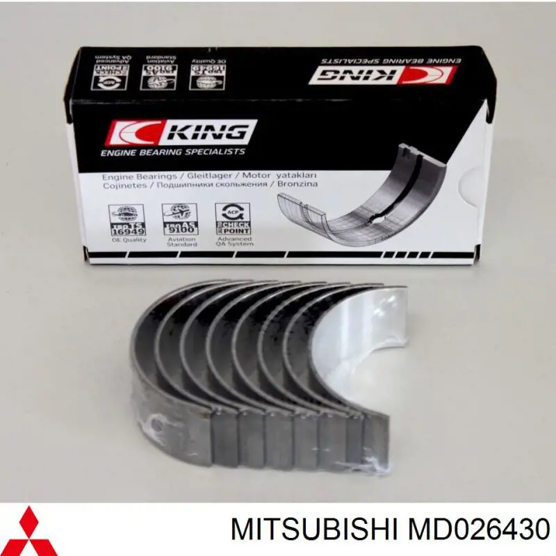 MD026430 Mitsubishi вкладыши коленвала шатунные, комплект, стандарт (std)