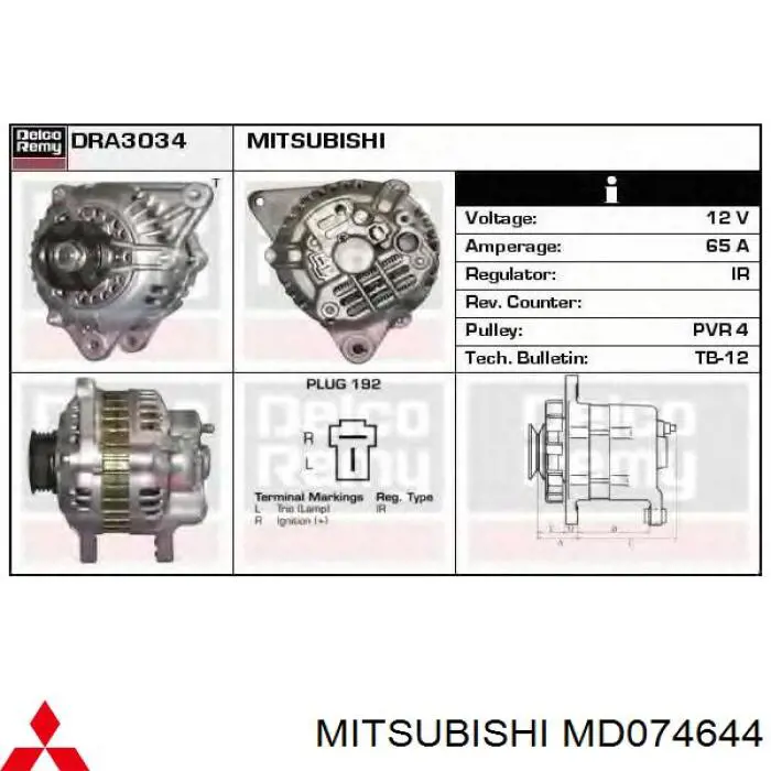 MD074644 Mitsubishi генератор