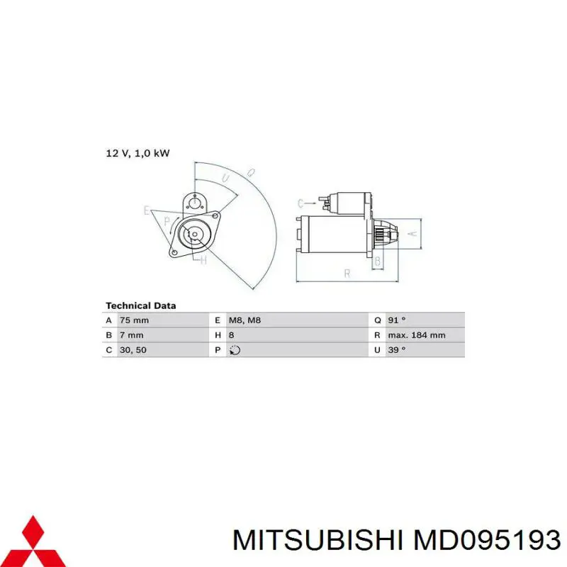 Купить MD095193 Mitsubishi Ремень генератора