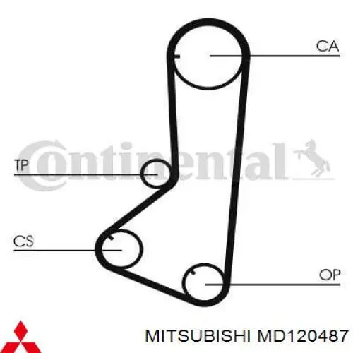 Ремень ГРМ MD120487 Mitsubishi