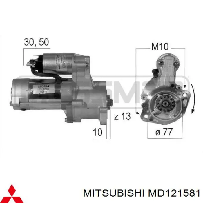 MD121581 Mitsubishi стартер