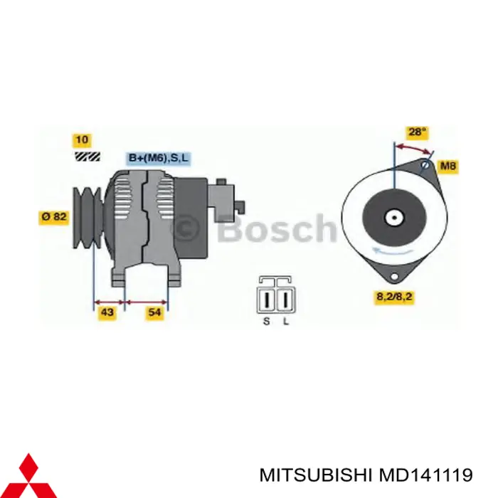 MD141119 Mitsubishi генератор