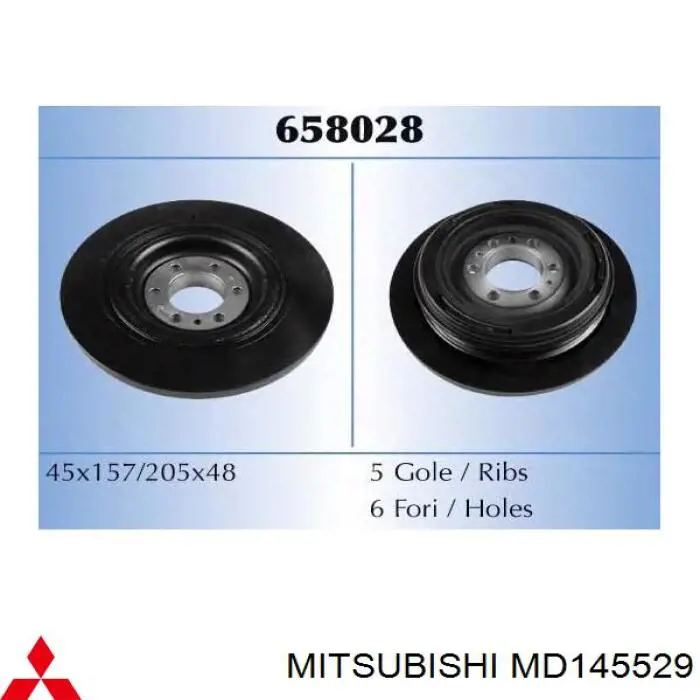 Шкив коленвала (демпфер) Mitsubishi Lancer IV седан (C6A, C7A) (1988 - 1992) цена, от 21.30 USD