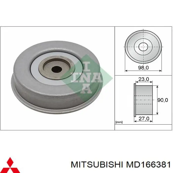 MD166381 Mitsubishi Ролик натяжителя ремня агрегатов
