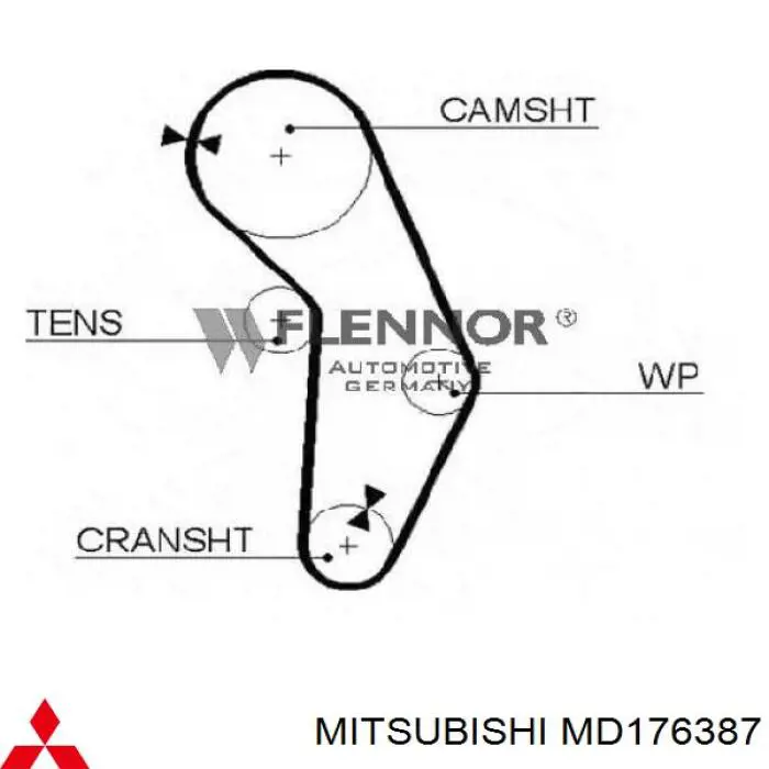 Купить MD176387 Mitsubishi Ремень газораспределительного механизма