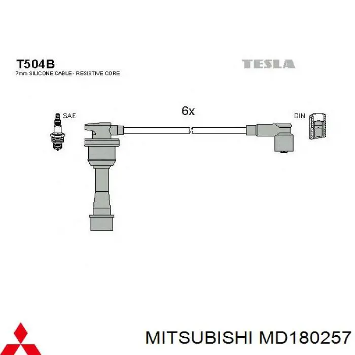 Juego de cables de encendido MD180257 Mitsubishi