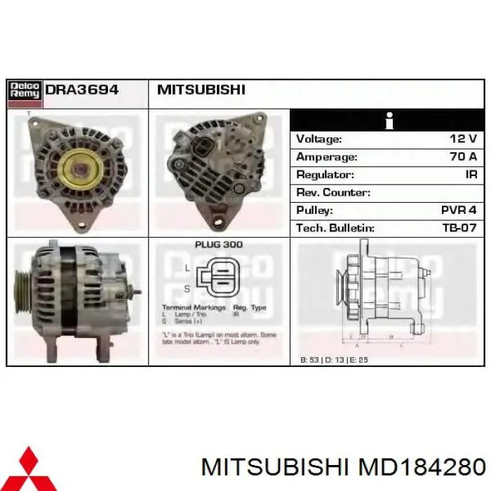 MD317866 Mitsubishi генератор
