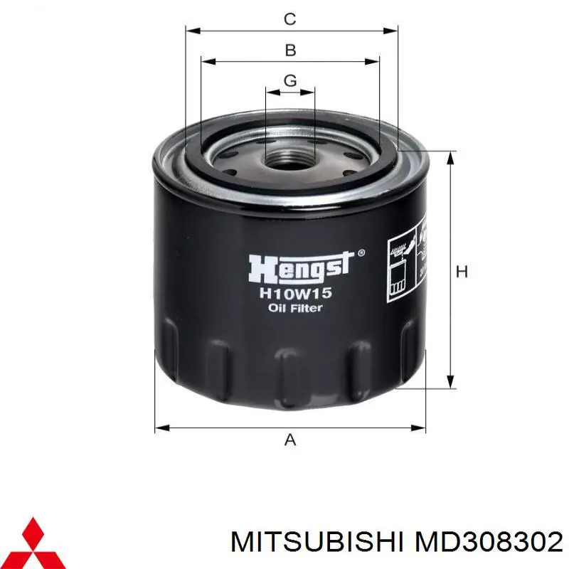 Масляный фильтр MD308302 Mitsubishi