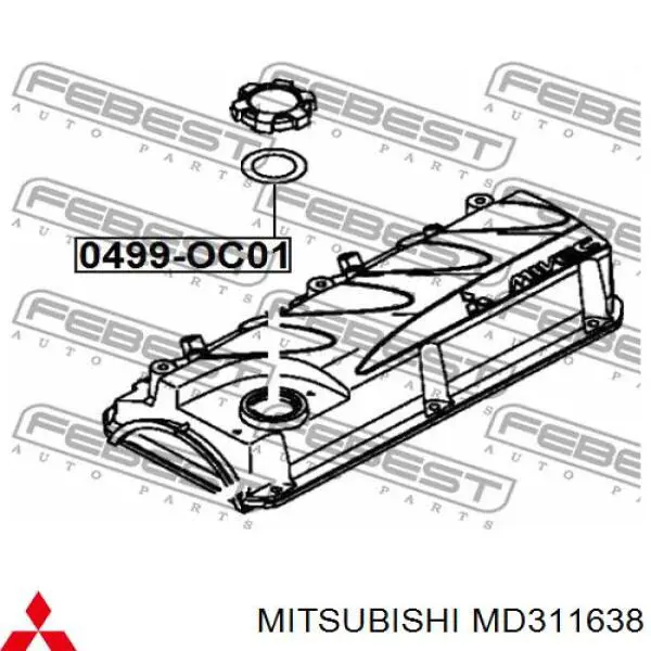 MD311638 Mitsubishi прокладка крышки маслозаливной горловины