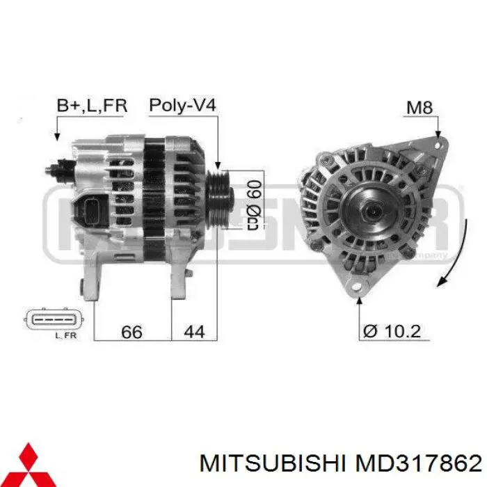 Купить MD317862 Mitsubishi Генератор