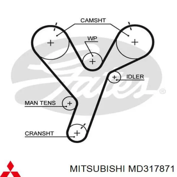 Ремень ГРМ MD317871 Mitsubishi