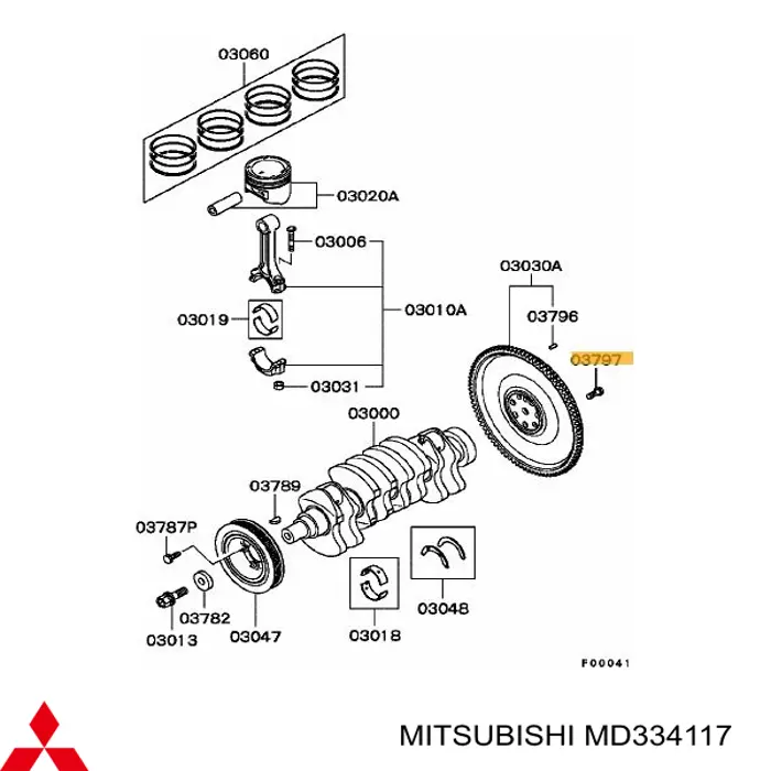 Болт крепления маховика на Mitsubishi Lancer IX 