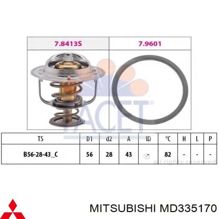 MD335170 Mitsubishi термостат