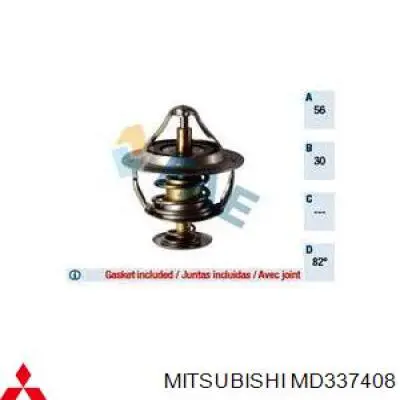 Купить MD337408 Mitsubishi Автомобильный термостат