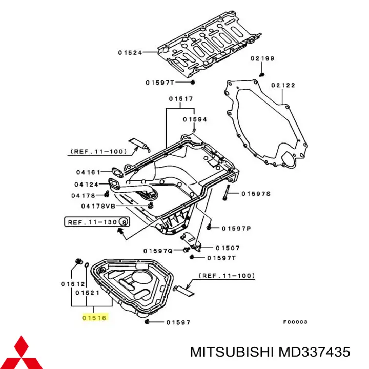 Поддон двигателя MD337435 Mitsubishi