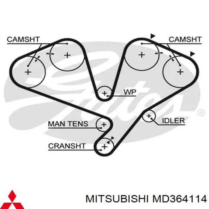 Ремень ГРМ MD364114 Mitsubishi