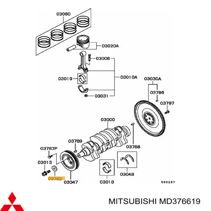 MD376619 Mitsubishi шайба коленвала