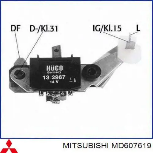 MD607619 Mitsubishi реле-регулятор генератора (реле зарядки)
