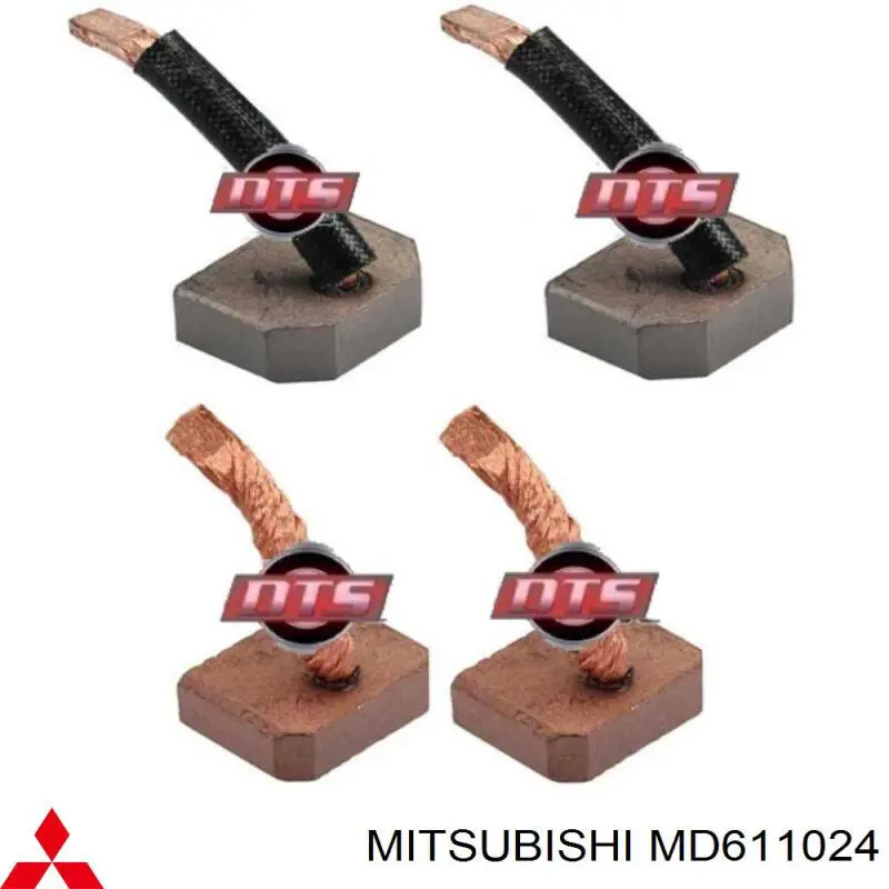 Escobilla de carbón, arrancador MD611024 Mitsubishi