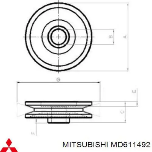 Polia do gerador para Mitsubishi L 200 (K4T)