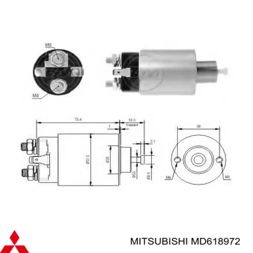 MD618972 Mitsubishi реле втягивающее стартера