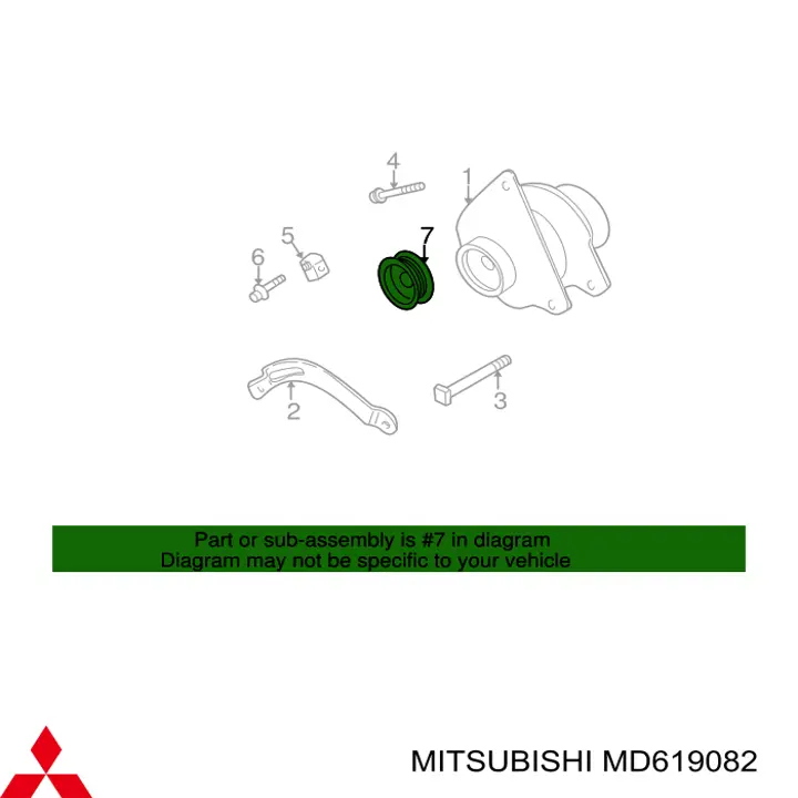 Шкив генератора на Mitsubishi Space Wagon N8_, N9_