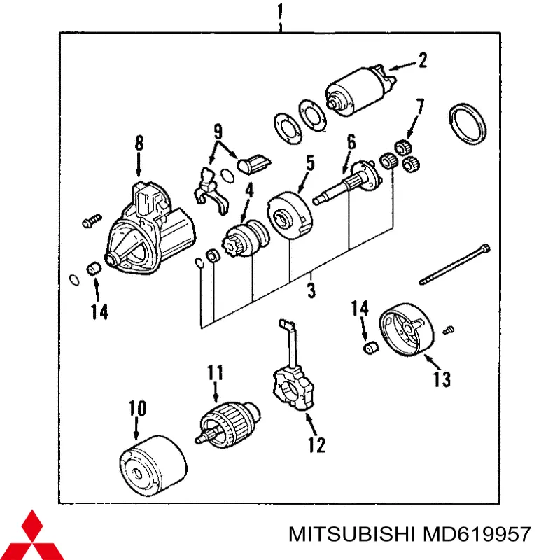 MD619957 Mitsubishi бендикс стартера