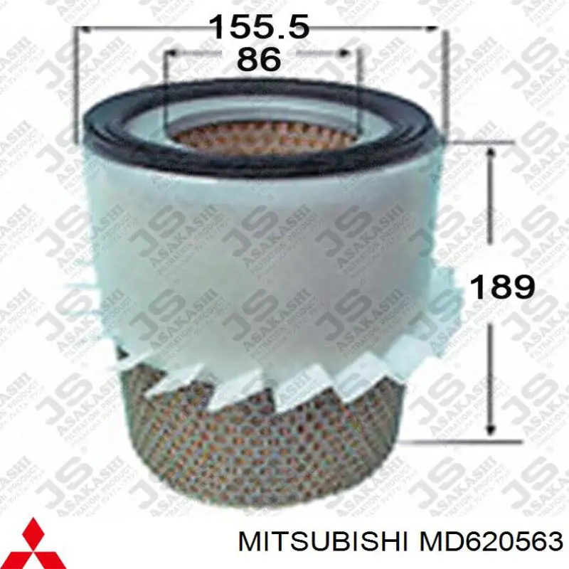 Купить MD620563 Mitsubishi Автомобильный фильтр воздуха