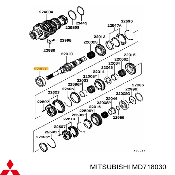MD718030 Mitsubishi подшипник первичного вала кпп