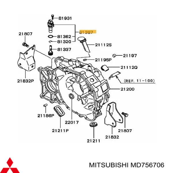 MD756706 Mitsubishi sensor de velocidade