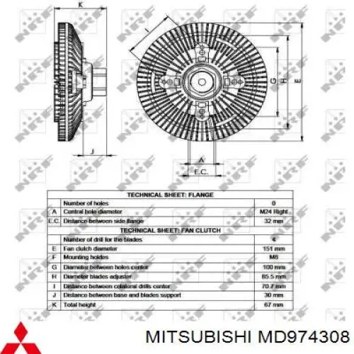  MD974308 Mitsubishi