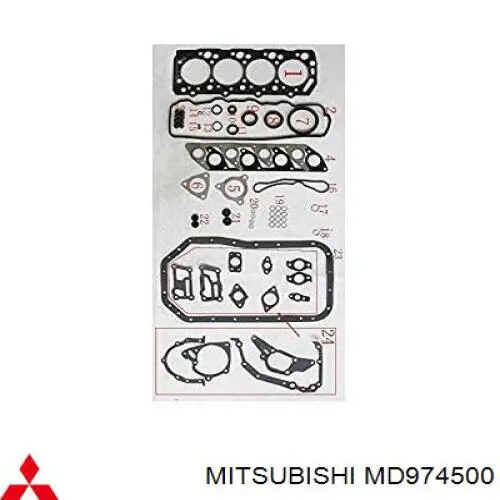 MD997038 Mitsubishi комплект прокладок двигателя полный
