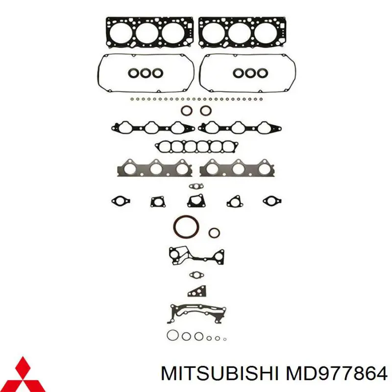 MD977864 Mitsubishi комплект прокладок двигателя полный