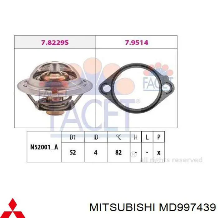 MD997439 Mitsubishi термостат
