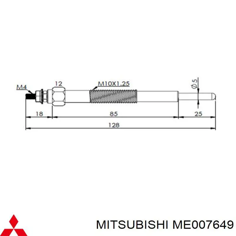 Свечи накала ME007649 Mitsubishi