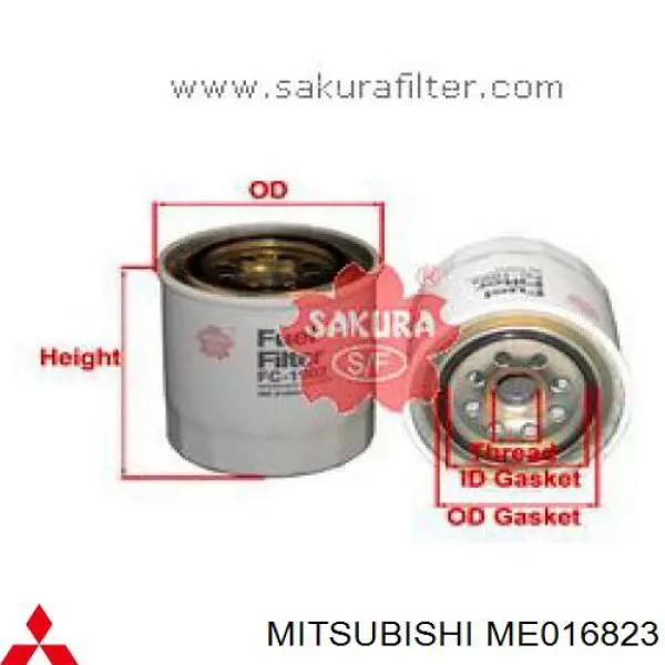 ME016823 MITSUBISHI Filtro de combustible original y equivalente