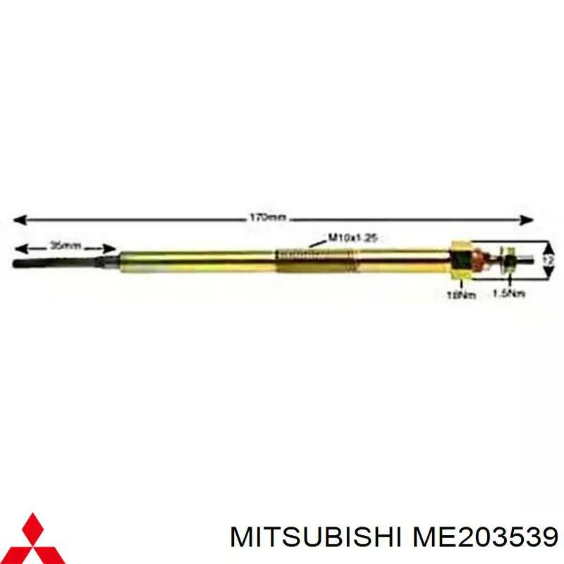 Bujía de incandescencia ME203539 Mitsubishi