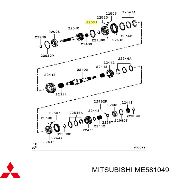 ME581049 Mitsubishi кольцо синхронизатора