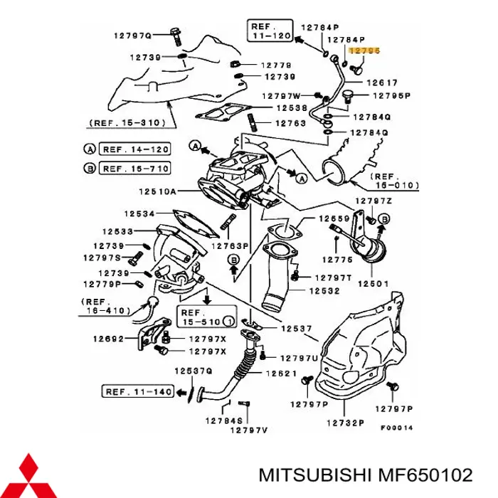 MF650102 Mitsubishi parafuso (porca de fixação)