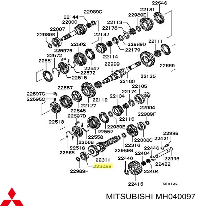 Подшипник КПП Mitsubishi MH040097