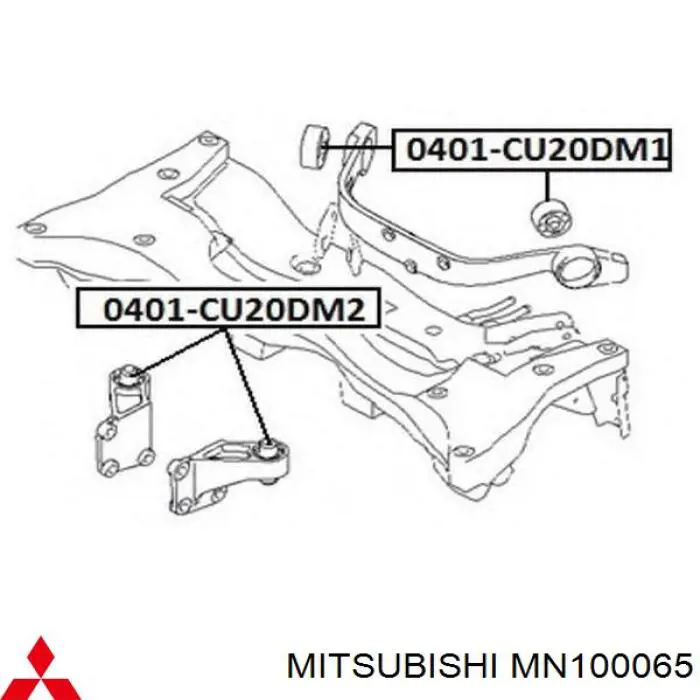 MN100065 Mitsubishi сайлентблок траверсы крепления заднего редуктора задний