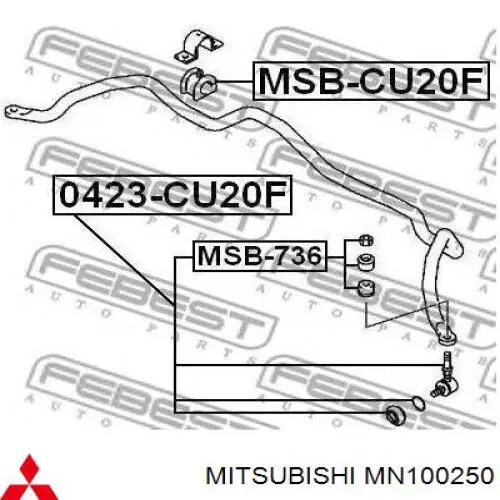 Втулка переднего стабилизатора Mitsubishi MN100250 цена, от 7.43 USD