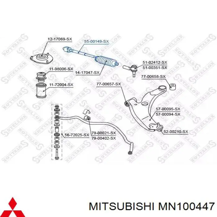 MN100447 Mitsubishi Управление рулевое в сборе